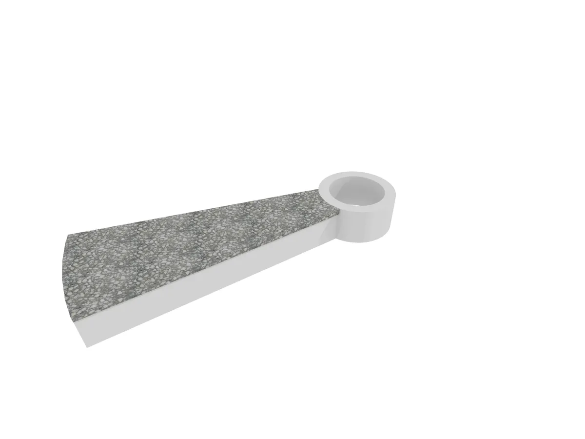 Timanttiporras 3 viisarikierreporras, 3D-havainnekuva 12 — mosaiikkibetoniaskelmat