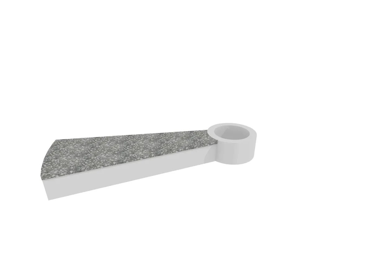 Timanttiporras 3 viisarikierreporras, 3D-havainnekuva 13 — mosaiikkibetoniaskelmat